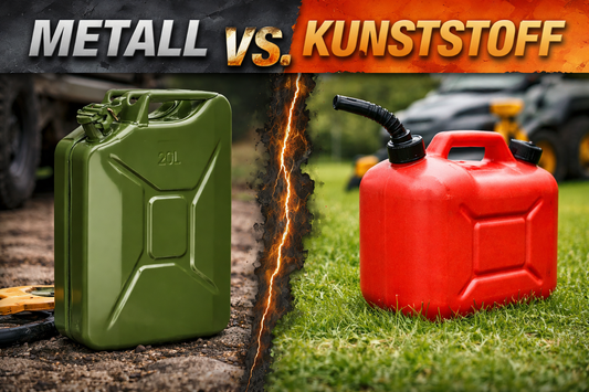Metall vs. Kunststoff Benzinkanister